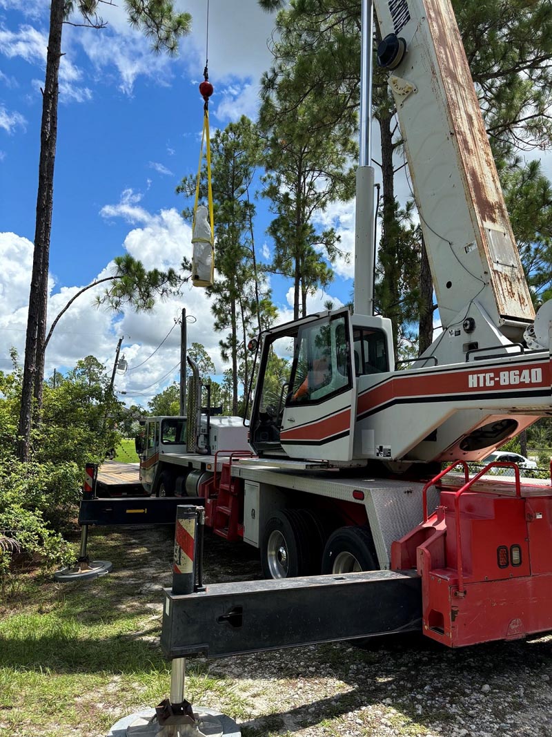 A crane on a truck